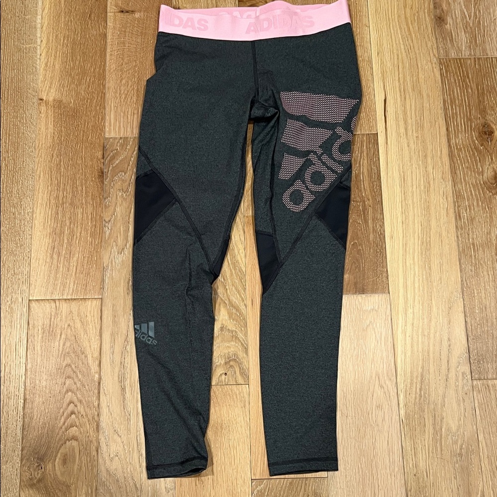 adidas Charcoal and Pink Leggings